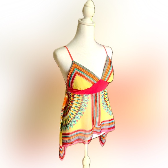 💋 HOTKISS Flowing Multi-colored Spaghetti Strap Top - Picture 2 of 14